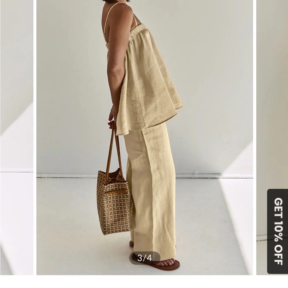 Commense Women's Khaki Cream 2-piece Set - Picture 3 of 5